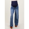 Pinkblush Blue Washed Wide Leg Maternity Jeans - 2 of 4