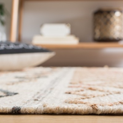 Ivory Cotton Hand-Knotted Non-Slip Rectangular Area Rug