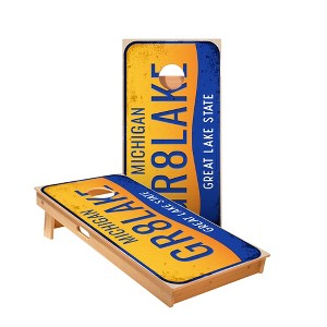 Michigan License Plate Cornhole Boards - ACA Star Series - 1 of 3