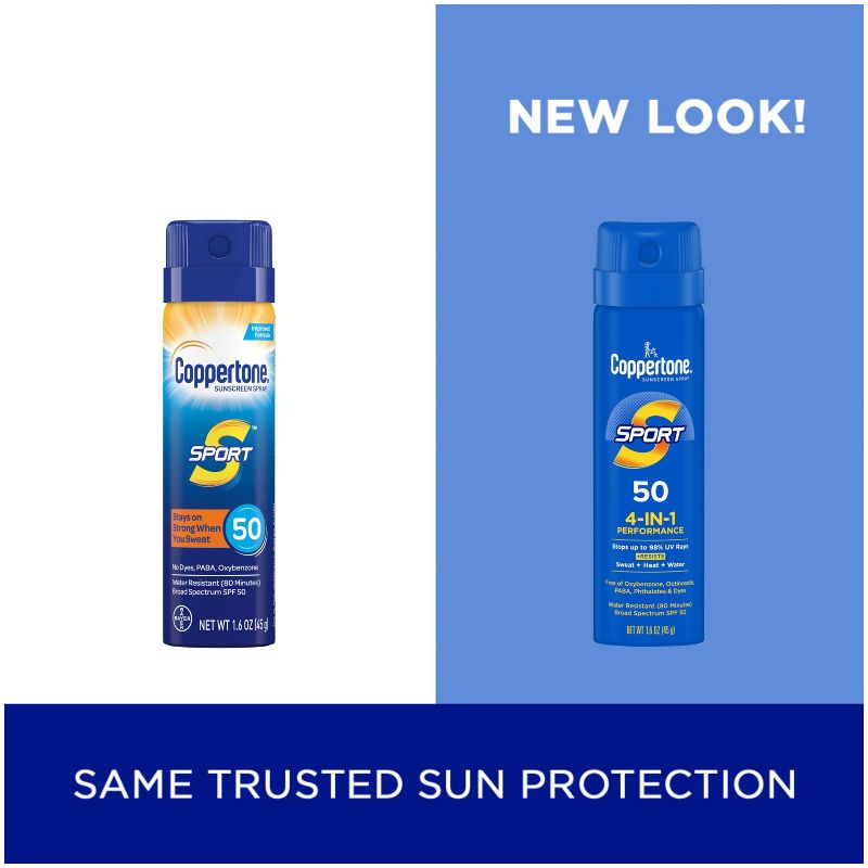 Coppertone Sport Sunscreen Spray - Water Resistant Spray Sunscreen - SPF 50 - 1.6 oz, 3 of 12