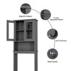 Celebalcony Over The Toilet Shelves with Double Tempered Glass Doors and Adjustable Shelf - 2 of 4
