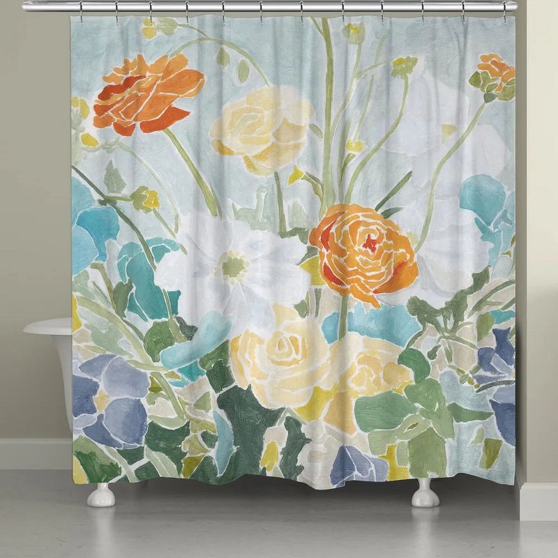 Laural Home Flourishing Spring Florals Shower Curtain, 1 of 2