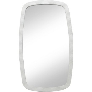 Uttermost Karina 22 1/4" x 38" Textured White Rounded Wall Mirror - 1 of 4