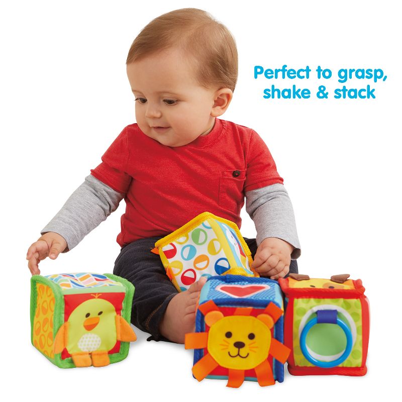 Kidoozie Discovery Soft Blocks for Infants and Toddlers ages 3-18 months; Texture, Shapes and Sounds to Engage the Senses, 4 of 6