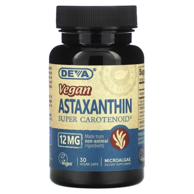 Deva Vegan Astaxanthin Super Carotenoid, 12 mg , 30 Vegan Caps