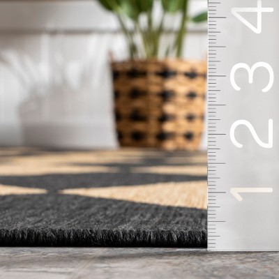 Dark Grey and Beige Diamond Pattern Indoor/Outdoor Area Rug