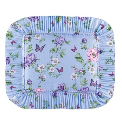 Collections Etc Butterfly Garden Plissé Ruffled Edge Pillow Sham Set Gender Neutral Blue