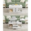 VASAGLE Coffee Table, Lift Top Coffee Table with 2 Drawers and Hidden Compartments, Center Table with Lift Tabletop, Open Compartments, Snow White - 3 of 4