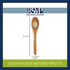 RSVP International Olive Wood Slotted Spoon, 12" | Rustic, Natural Authentic Italian Olive Wood - 4 of 4