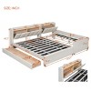 Queen & Twin Size Upholstered Platform Bed, Beds Modern With Drawer Box, Bedhead Storage Shelf And 2 Pairs Of Sockets & USB Ports-Cuddlewood - 4 of 4