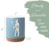 Elanze Designs Kitchen Utensil Holder With Non Slip Cork Base Large 8 Inch Ceramic Storage Crock Egyptian Icon Countertop Organizer Anubis Sky Blue - 2 of 4