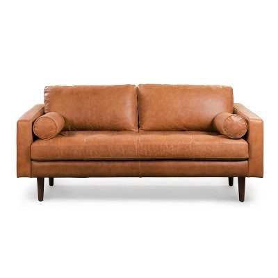 72" Kensington Apartment Sofa Cognac Tan - Poly & Bark