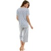Jaclyn 2 Piece Pajama Set with Short Sleeve Top and Capri Pants (Juniors & Women) - 4 of 4