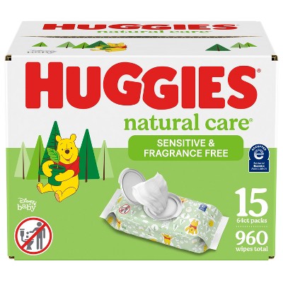 Image of Huggies Natural Care Sensitive Unscented Baby Wipes - 960ct
