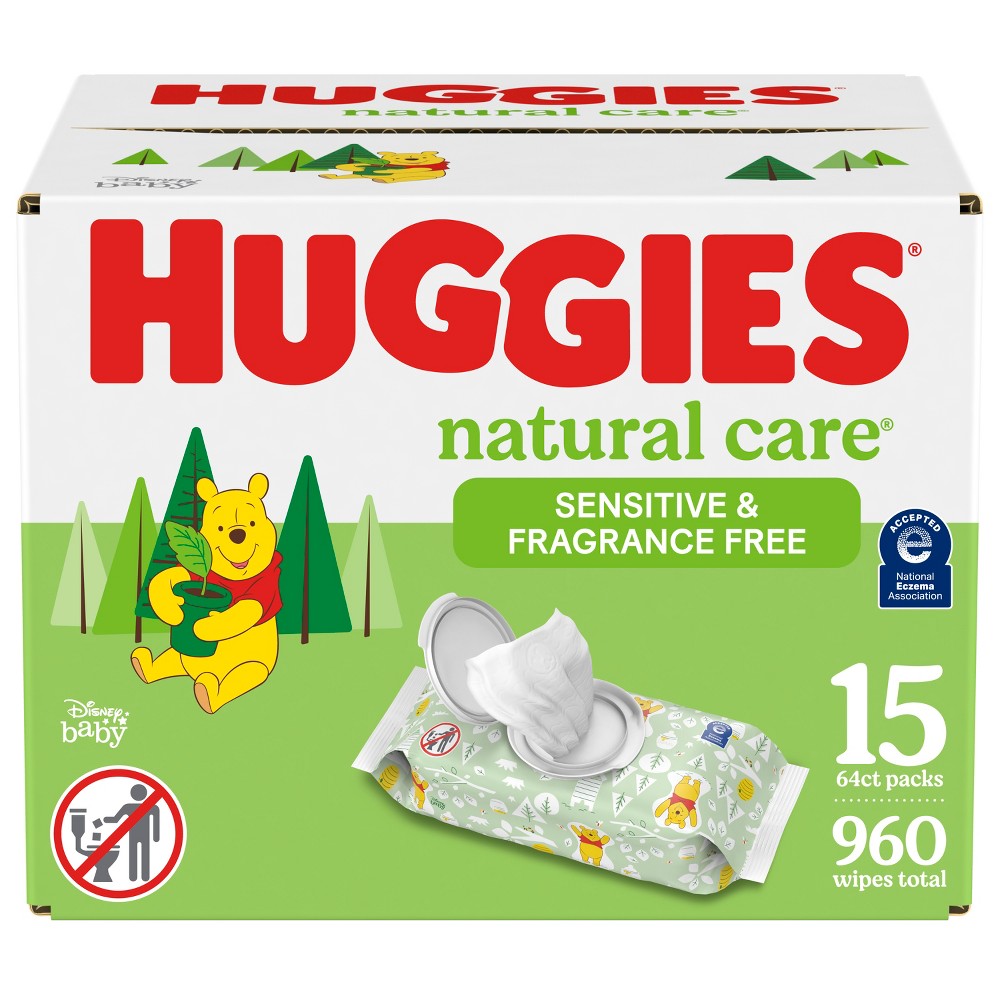 Huggies Natural Care Sensitive Baby Wipes  Unscented  15 Pack  960 Total Ct(Select for More Options)