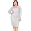 Women's Plus Size Long Sleeve Destiny Sweater Dress - White Mark - 2 of 3