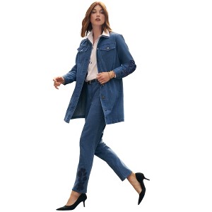 Jessica London Long Denim Jacket - 1 of 3