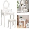 TiramisuBest Vanity Table Set with 4 Drawer, Dressing Table w/Cushioned Stool, Girls Women Bedroom Furniture Set Oval Mirror with Jas - 2 of 4