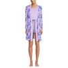 Lands' End Women's Cooling 3 Piece Pajama Set - Robe Tank and Shorts - 4 of 4