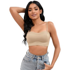 INSPIRE CHIC Women's Push Up U Back Adjustable Straps Full Cup Wirefree Tube Convertible Bras - 1 of 4