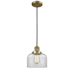 Bell - 1 Light Cord Hung Mini Pendant In Industrial Style-10 Inches Tall and 8 Inches Wide - 1 of 2