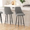 Merrick Lane Modern Upholstered Dining Stools with Chrome Accented Metal Frames and Footrests - 4 of 4