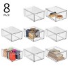 mDesign Stacking Plastic Kitchen Pantry Bin - 2 Pull-Out Drawers - 8 Pack, Clear - 2 of 4