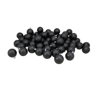 Northlight Shatterproof Matte Christmas Ball Ornaments 2.5" (60mm) - Jet Black - 60ct - 1 of 4