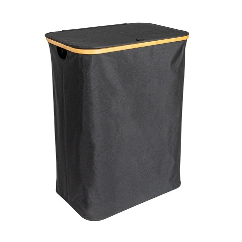 Sleek Laundry Hamper with Dual Mesh Liners and Lid, Black - image 1 of 4