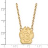 Black Bow Jewelry 14k Yellow Gold Plated Sterling Silver South Dakota Coyotes NCAA Necklace 18 Inch - 3 of 4