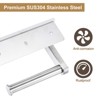 Unique Bargains Stainless Steel Wall Mounted Roll Holder with Marble Shelf 1 Set - 4 of 4