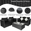 Tangkula 8PCS Rattan Patio Conversation Set Outdoor Furniture Set w/ Black Cushions - image 3 of 4