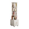 LIVAREEmlen 360 Degree Display 5 Tier Corner Bookshelf with Drawer, Floor Standing Bookcase Storage Rack, for Bedroom, Living Room (WHITE) - 2 of 4