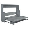 TIRAMISUBEST Full/Queen Size Murphy Bed Wall Bed with Hydraulic Lift & Desk Design, Foldable Space Saving Murphy Cabinet Bed for Guestroom - 3 of 4