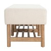 Kumasinova 48.7" Soft Linen Fabric Ottoman Bench with Bottom Shelf,Versatile Entryway Shoe Bench with Rubberwood Legs,Beige - 4 of 4