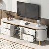 Modern TV Stand for TVs up to 80", Entertainment Center with Drawers and Cabinet, Media Console Table with Metal Legs for Living Room Bedroom - 2 of 4