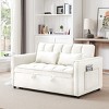 Daybed Sofa,Modern Velvet Daybed Sofa With Adjustable Back And Pillows,Convertible Sofa Bed,Daybed Sofa For Living Room-Cuddlewood - 2 of 4