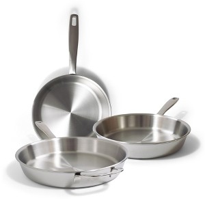 Alva Maestro 3-Piece Professional 5-Ply Stainless Steel Frying Pan Set Non-Toxic Skillets All Stovetop Compatible Oven Safe Stay-Cool Handles - 1 of 4
