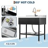 Stainless Steel Utility Sink, Includes Hot/Cold Faucet with Hoses & Drain Kit, Adjustable Legs for Kitchen, Garage, Outdoor Use - 3 of 4