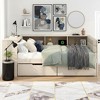 Polibi Daybed with Built-In Storage Shelves, Charging Station, Upholstered Headboard & 2 Drawers - 2 of 4