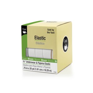 Dritz 20 yd 3/4" Underwear and Pajama Elastic White: Polyester Craft Embellishments, Sewing Elastic, 12+ Age - 1 of 3