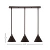 Toltec Lighting Any 3 - Light Chandelier in  Dark Granite with 7" Dark Granite Cone Metal Shade Shade - 2 of 2