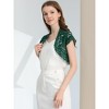 INSPIRE CHIC Women's Elegant Short Sleeve Sheer Floral Lace Shrug - 3 of 4