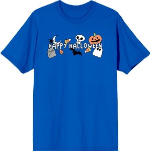 Kids Halloween Cartoon Icons Adult Crew Neck Short Sleee Tee - 1 of 2