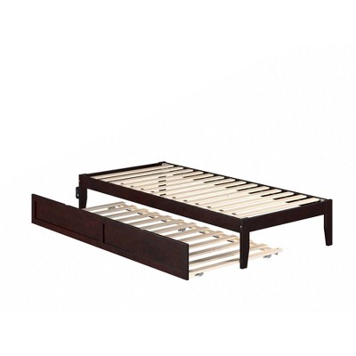 Twin XL Colorado Bed with Trundle, Espresso - AFI: Strong Slat Support, No Box Spring Needed