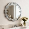 KWPZQEB 31.5" Round Mirror, Luxury Glass Decorative Wall Mirror with Wavy Frame, Art Decor Wall Mounted Vanity Mirror for Hallway, Entryway, Bedroom - 2 of 4