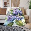 Lomsoe Butterfly Hydrangea Print Flannel Blanket - All Seasons Soft and Warm Throw Blanket for Bed, Napping, Camping, Travel, Office - 4 of 4