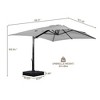 CASAINC 10 x 13 ft Cantilever Umbrella Square Patio Umbrella Outdoor With Base - 3 of 4