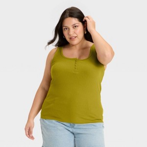Women's Slim Fit Ribbed Tank Top - Ava & Viv™ - 1 of 3