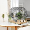 Metal Hamster Cage with Transparent Hamster Habitats, Small Animal Cage, Pet Mouse Cages with Water Bottle for Rats, Hamsters & Hedgehogs, Guinea Pigs - 3 of 4